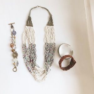 Bundle of 4 - Boho Jewelry Vintage Bead Necklace
